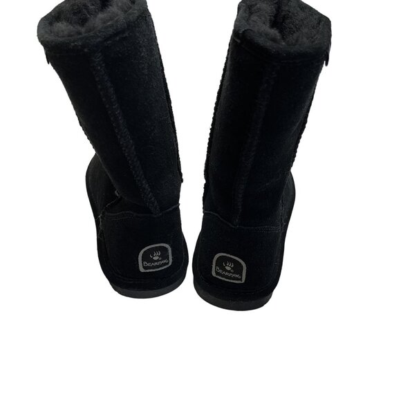 Bearpaw Womens Emma Short Boot Size 9 Sheepskin Wool Blend Black Winter Footwear - Picture 1 of 12